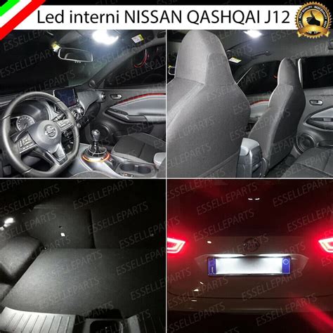 Nissan Qashqai J12 interni con luci LED accese