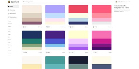 Palette colori per abiti a corolla