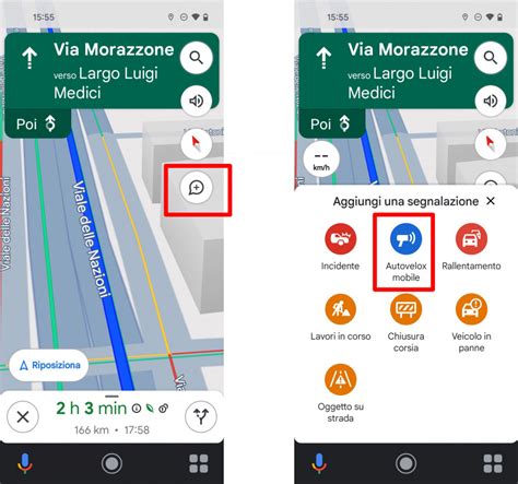 Interfaccia di Google Maps con autovelox