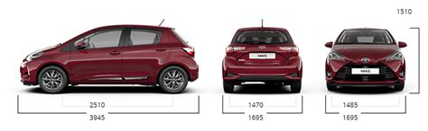 Schema dimensioni Toyota Yaris Hybrid