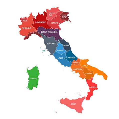 Mappa delle principali regioni olivicole italiane