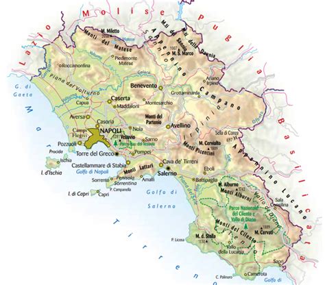 Mappa della Campania con Mercato San Severino evidenziato