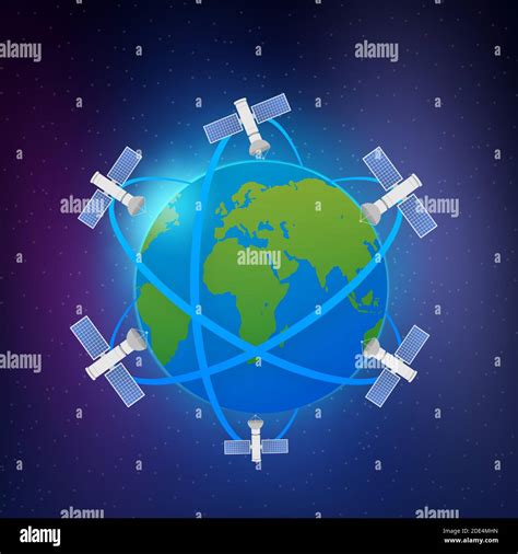 Illustration of GPS satellites orbiting Earth