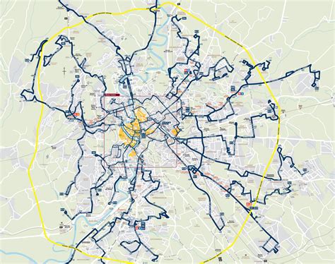 Mappa schematica della nuova rete bus notturna di Roma