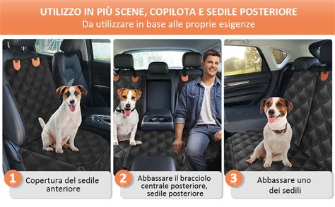 Immagine di un cane sul sedile posteriore protetto da un coprisedile