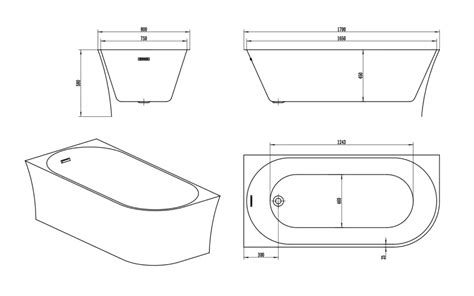 Diagramma che illustra i bordi rialzati di una vasca baule e la loro funzione di contenimento