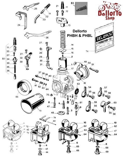 Schema carburatore Dell'Orto PHBH 28