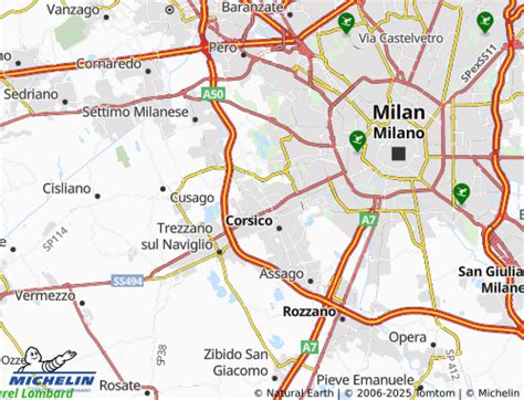 Mappa dell'area di Cesano Boscone e comuni limitrofi