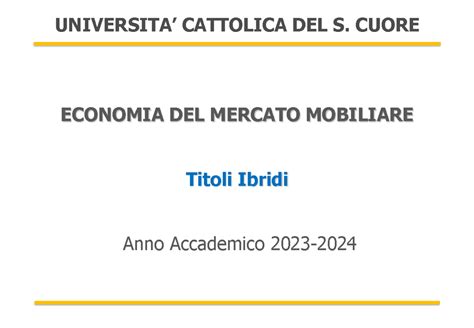 Concetto di titoli ibridi