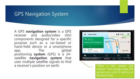 Navigation system showing nearest gas station