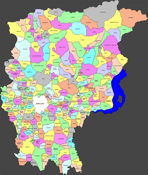 Mappa della provincia di Bergamo con evidenziato Cisano Bergamasco