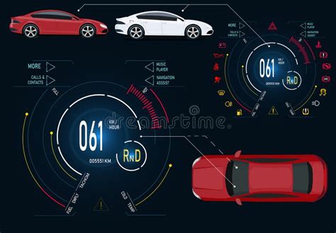 Diagramma di un cruscotto automobilistico con aree evidenziate