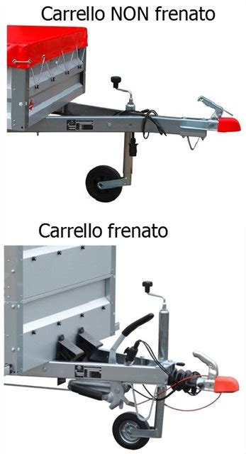 Diagramma che illustra la differenza tra rimorchio frenato e non frenato