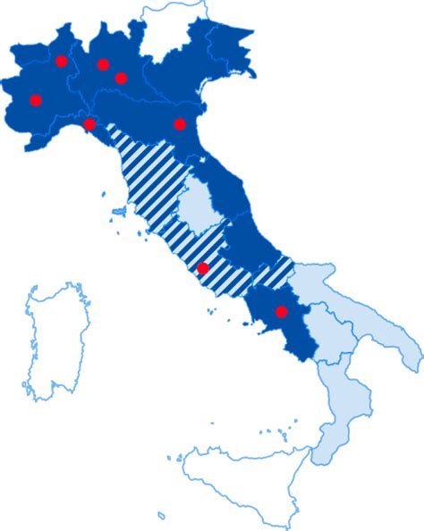 Mappa Italia con punti logistici Gruppo DAC