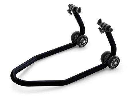Motocicletta KTM su cavalletto con ruota anteriore sollevata