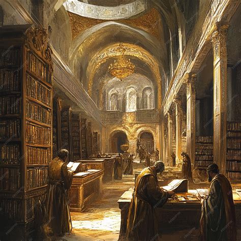Ancient library manuscripts