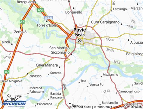 Mappa che mostra la posizione di San Martino Siccomario rispetto a Pavia