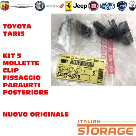 Toyota Yaris paraurti posteriore clip di fissaggio