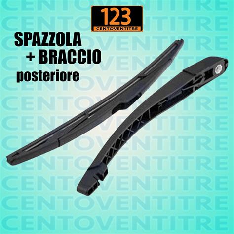 Schema di un braccio tergicristallo con la spazzola montata