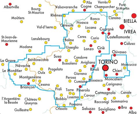 Mappa della provincia di Torino con Chivasso evidenziato
