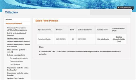 Portale dell'Automobilista per la verifica chilometri