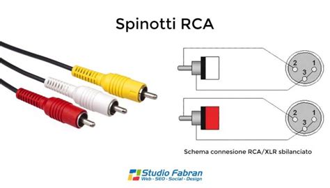 Diagramma che mostra le connessioni RCA per amplificatori e schermi aggiuntivi
