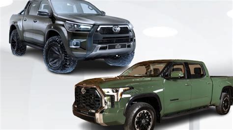 Vista laterale comparativa di Tundra e HiLux