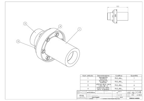 Disegno tecnico di un giunto a soffietto