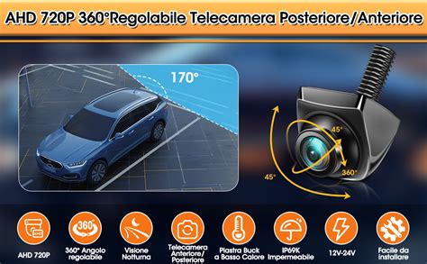 Immagine di una retrocamera per auto in funzione