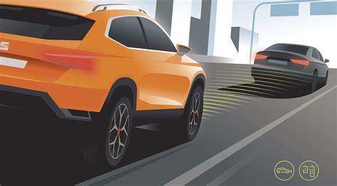 Sensore radar del sistema Front Assist posizionato dietro la griglia anteriore dell'auto