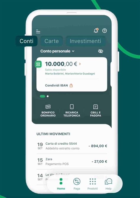 interfaccia dell'applicazione di gestione centralina su smartphone