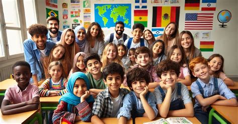 Scuola multiculturale con studenti di diverse religioni che interagiscono
