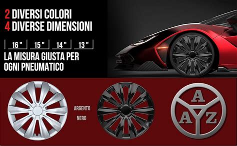 Vari tipi di copricerchi per auto