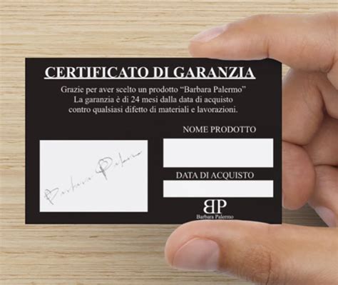 Certificato di garanzia su ricambi usati