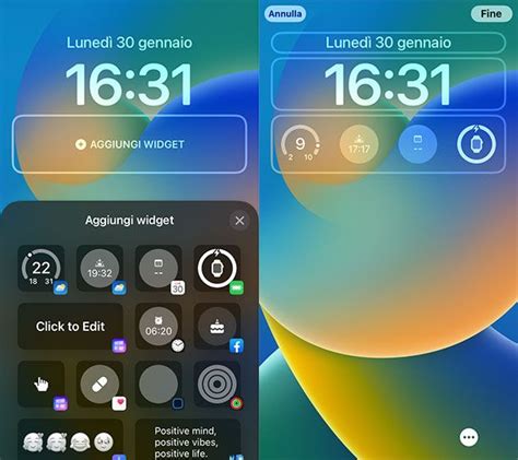 Schermata di personalizzazione di un LBX