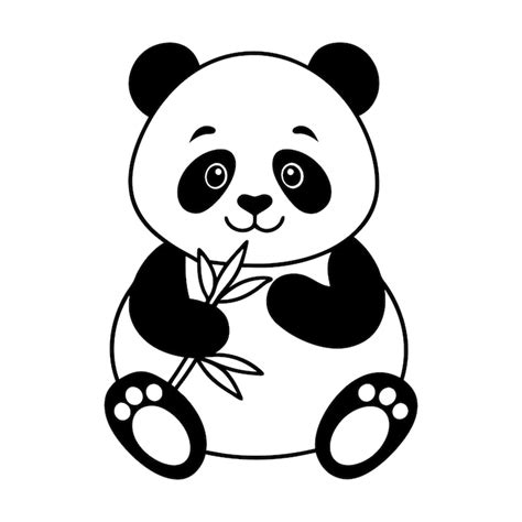 Un tenero panda stilizzato circondato da elementi naturali pronti per essere colorati