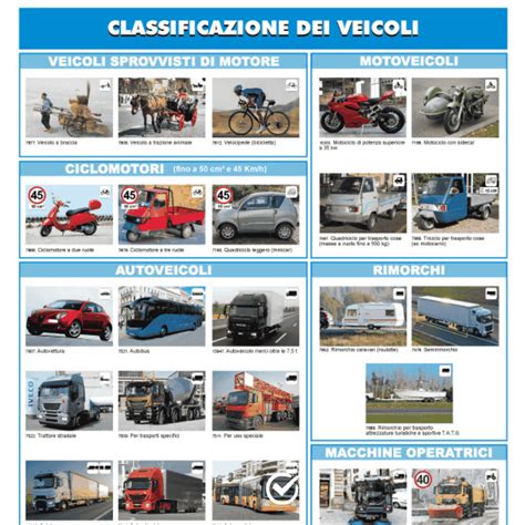 Infografica sulla classificazione dei veicoli speciali
