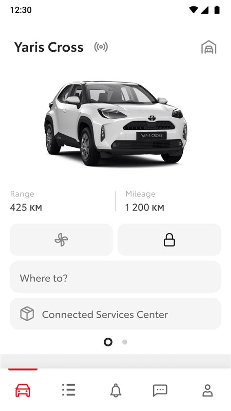 Toyota MyT app interface