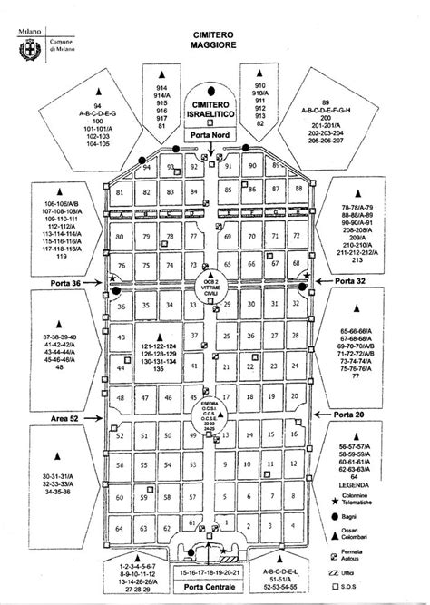 Mappa del Cimitero Maggiore di Musocco