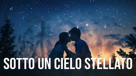 Una coppia abbracciata sotto un cielo stellato, simbolo di connessione profonda