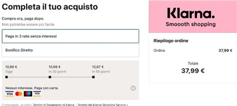 Infografica: come funziona il pagamento rateale con Klarna per gli acquisti online