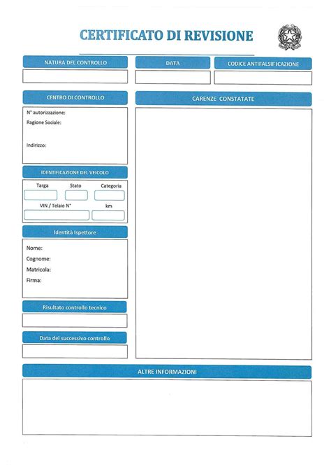 Certificato di revisione europeo