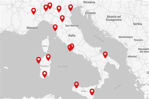 Mappa delle sedi Italy Car Rent