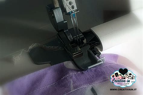 Confronto tra cucitura di macchina da cucire e tagliacuci su tessuto elasticizzato