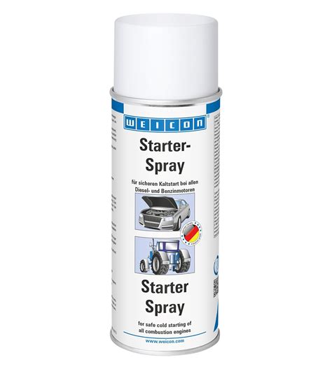 illustrazione di un contenitore spray per l'avviamento motore e punti di applicazione nel vano motore