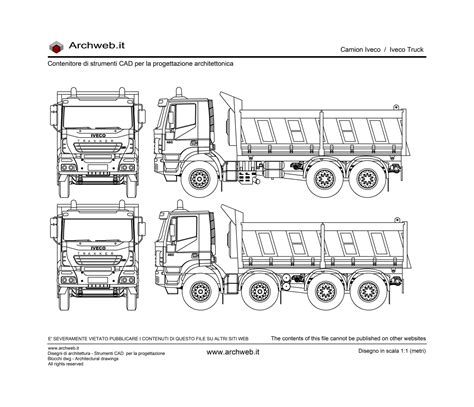 schema tecnico di un autocarro pesante