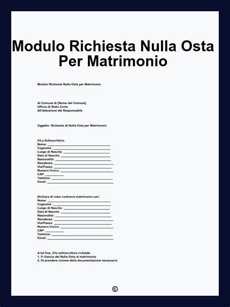 Esempio di nulla osta per modifica veicolare