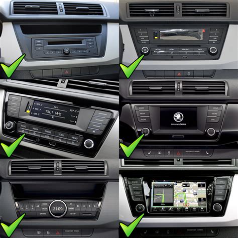 Comparison of factory vs. 2-DIN aftermarket radio in Skoda dashboard