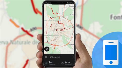 Smartphone che mostra una mappa con la posizione di un carro attrezzi