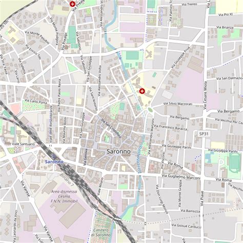 Mappa della zona di Saronno con indicazione della sede Gira Gira e delle principali vie di comunicazione